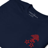 Nottingham Forest Inspired Two Stars Embroidered Football T-Shirt in navy – embroidered artwork detail