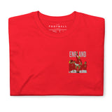 England 1966 World Cup Winners Embroidered Football T-Shirt in red, front view