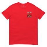 England 1966 World Cup Winners Embroidered Football T-Shirt in red, alternate front view