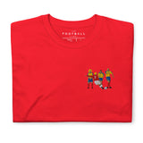 England v Colombia 1998 Embroidered Football T-Shirt in red, front view