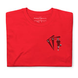 Mohamed Salah Inspired Liverpool King Embroidered Football T-Shirt in red, front view