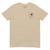 Thierry Henry Inspired Arsenal King Card Embroidered Football T-Shirt in sand, alternate front view
