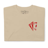 Declan Rice Inspired Arsenal King Embroidered Football T-Shirt in sand, front view