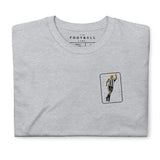 Alan Shearer Inspired Newcastle King Card Embroidered Football T-Shirt in sport grey, front view