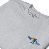 Chelsea Carefree Embroidered Football T-Shirt in sport grey, close-up of design
