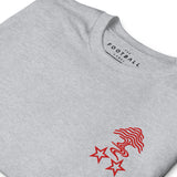 Nottingham Forest Inspired Two Stars Embroidered Football T-Shirt in sport grey – embroidered artwork detail