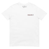 England World Cup Lion Embroidered Football T-Shirt in white, alternate front view