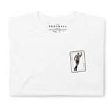 Alan Shearer Inspired Newcastle King Card Embroidered Football T-Shirt in white, front view