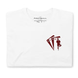 Mohamed Salah Inspired Liverpool King Embroidered Football T-Shirt in white, front view
