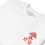 Nottingham Forest Inspired Two Stars Embroidered Football T-Shirt in white – embroidered artwork detail