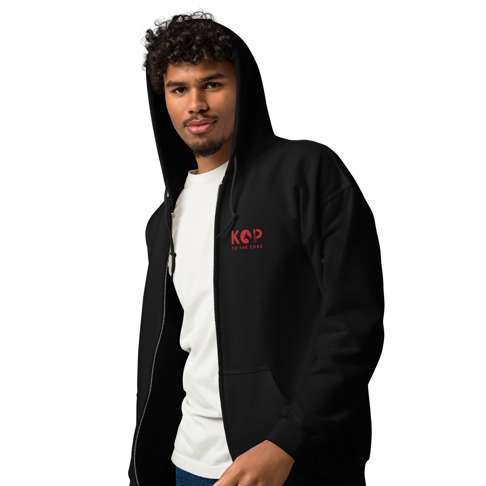 LFC Kop To The Core Zip Hoodie-Prism and Ink