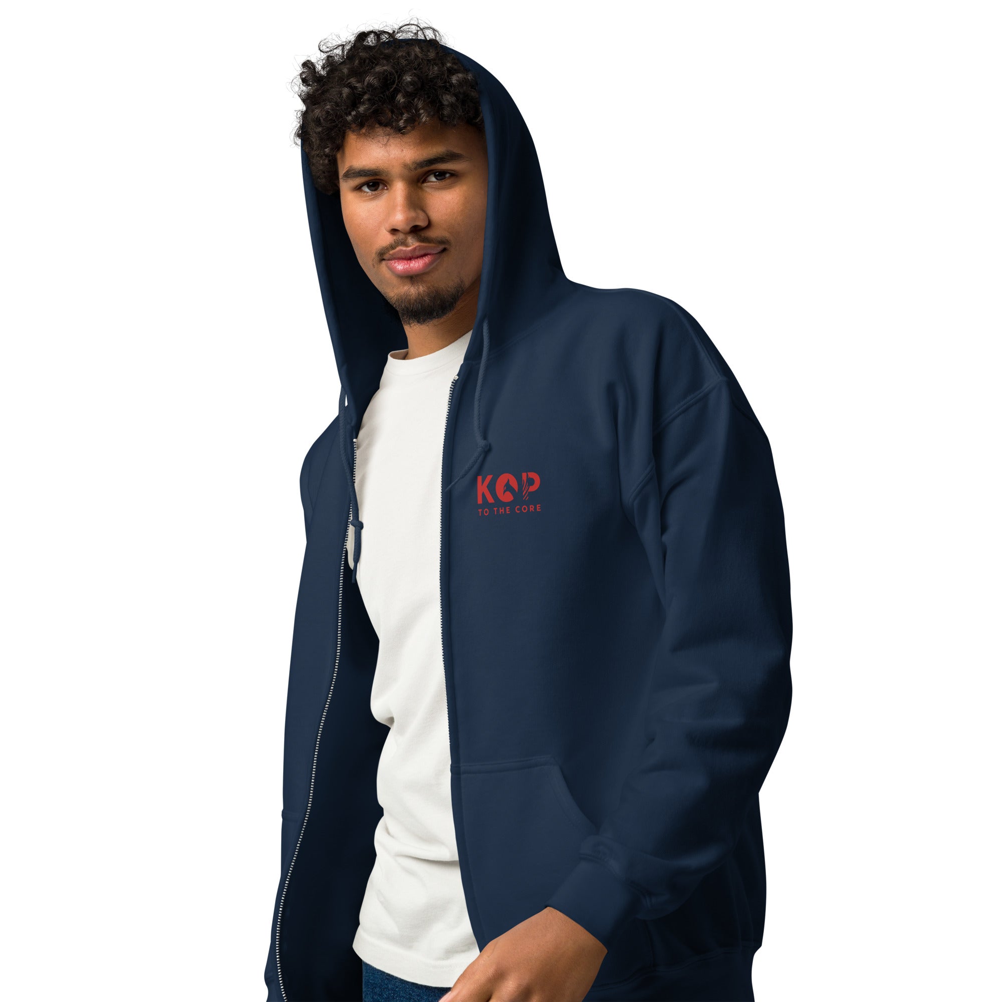 LFC Kop To The Core Zip Hoodie-Prism and Ink