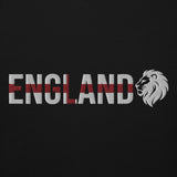 England World Cup Lion Embroidered Football Hoodie in black, alternate front view