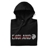 England World Cup Lion Embroidered Football Hoodie in black, front view