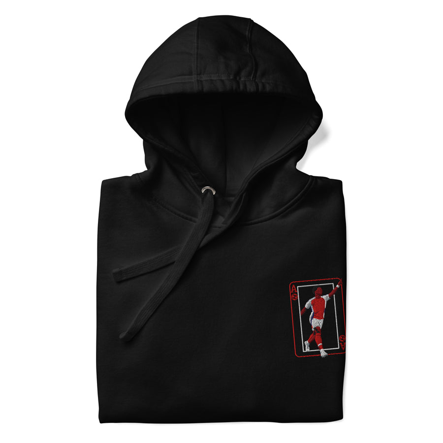 Bukayo Saka — Ace of Clubs Arsenal Inspired Embroidered Football Hoodie