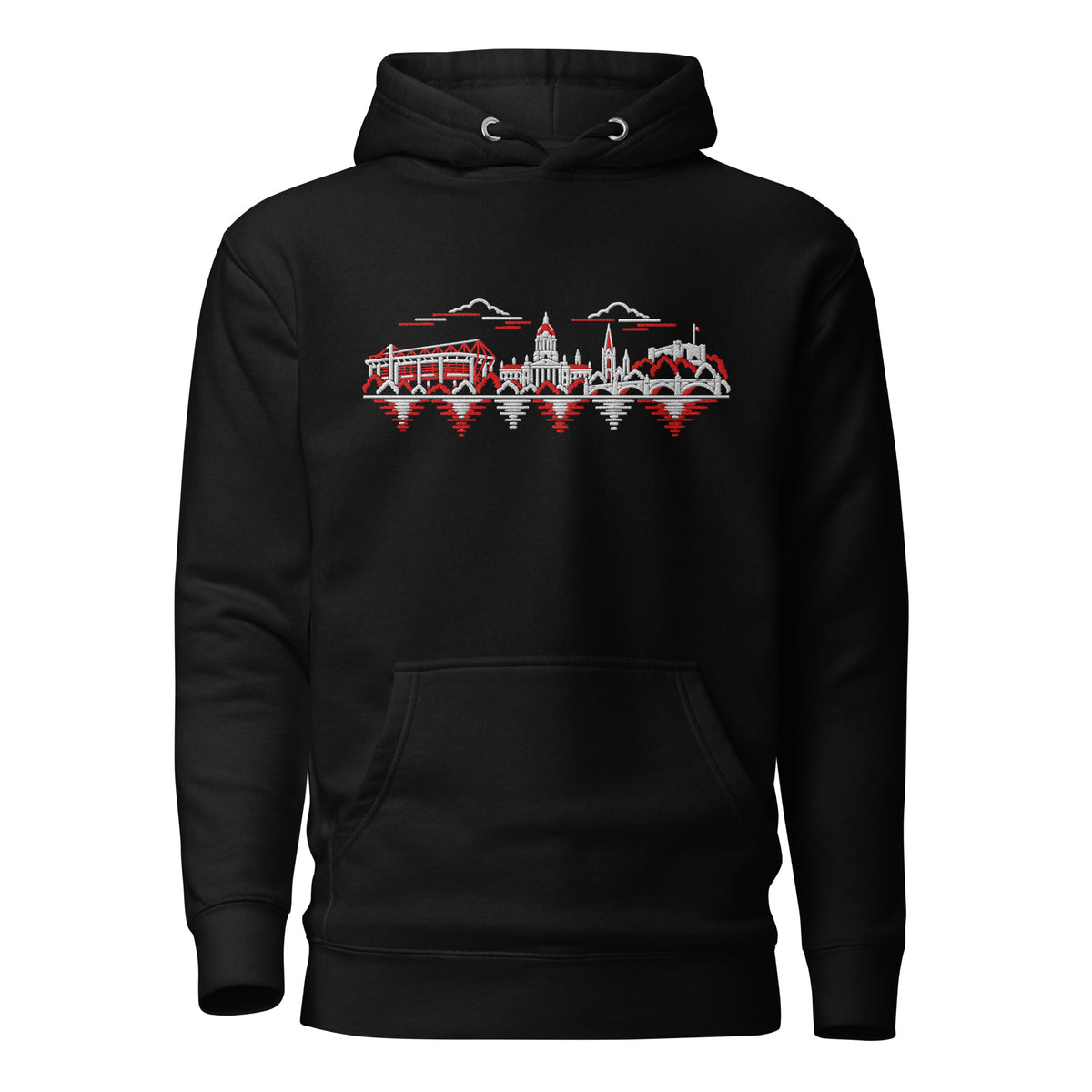City Skyline Inspired Nottingham Embroidered Football Hoodie
