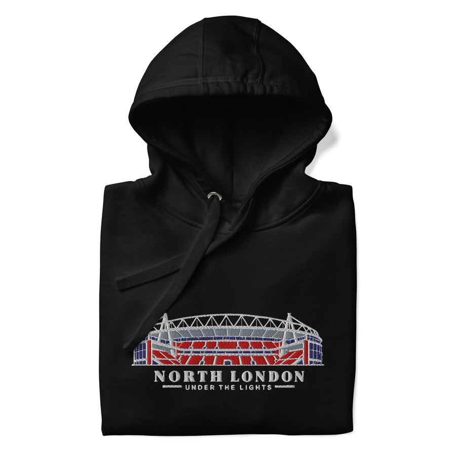 Arsenal Inspired Under The Lights Embroidered Football Hoodie