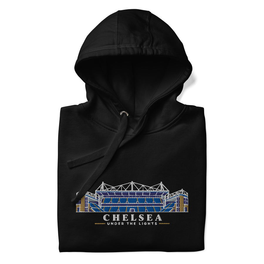 Chelsea Inspired Under The Lights Embroidered Football Hoodie