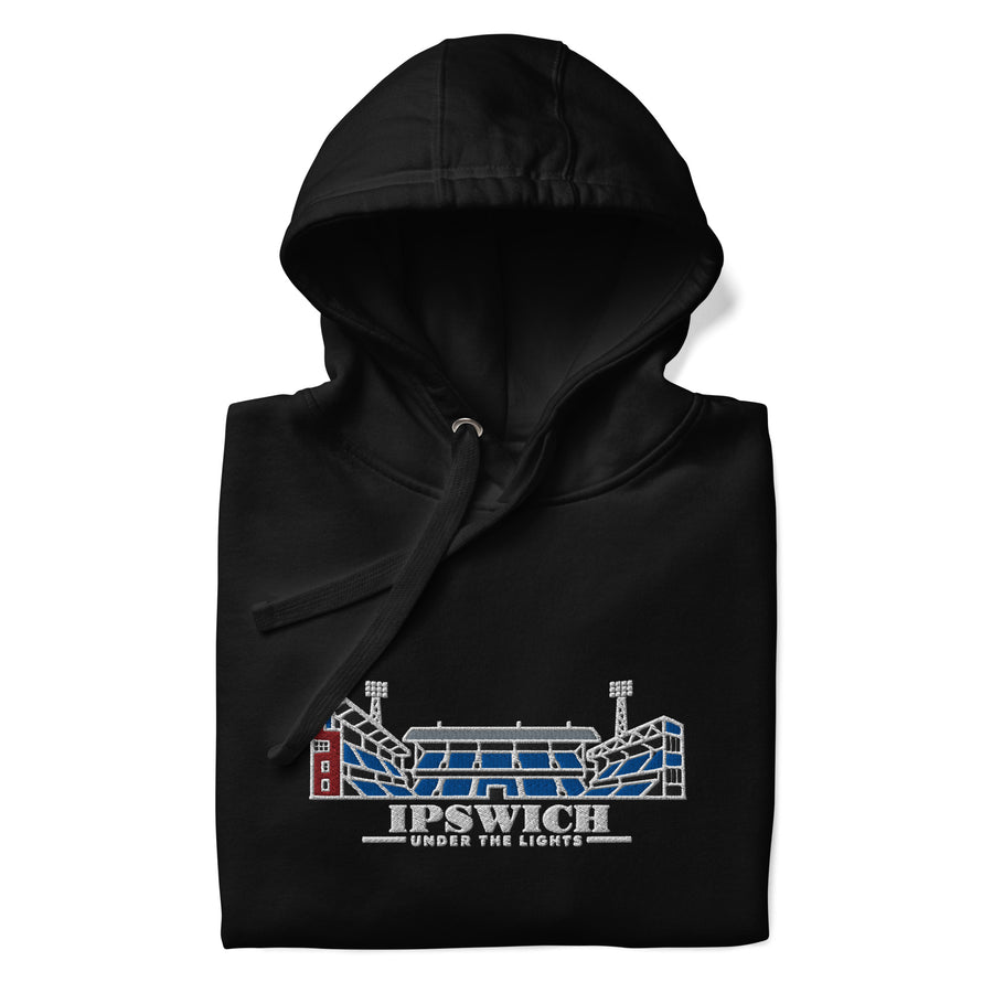 Ipswich Town Inspired Under The Lights Embroidered Football Hoodie