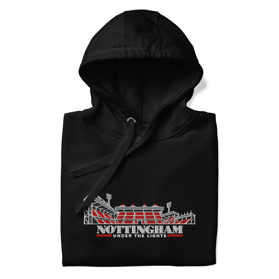 Nottingham Forest Inspired Under The Lights Embroidered Football Hoodie