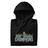 Celtic Scottish Premiership Champions inspired embroidered football hoodie in black, product mockup view 1