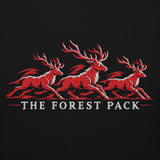 Nottingham Forest inspired Forest Pack red stags embroidered football hoodie in black, additional product view