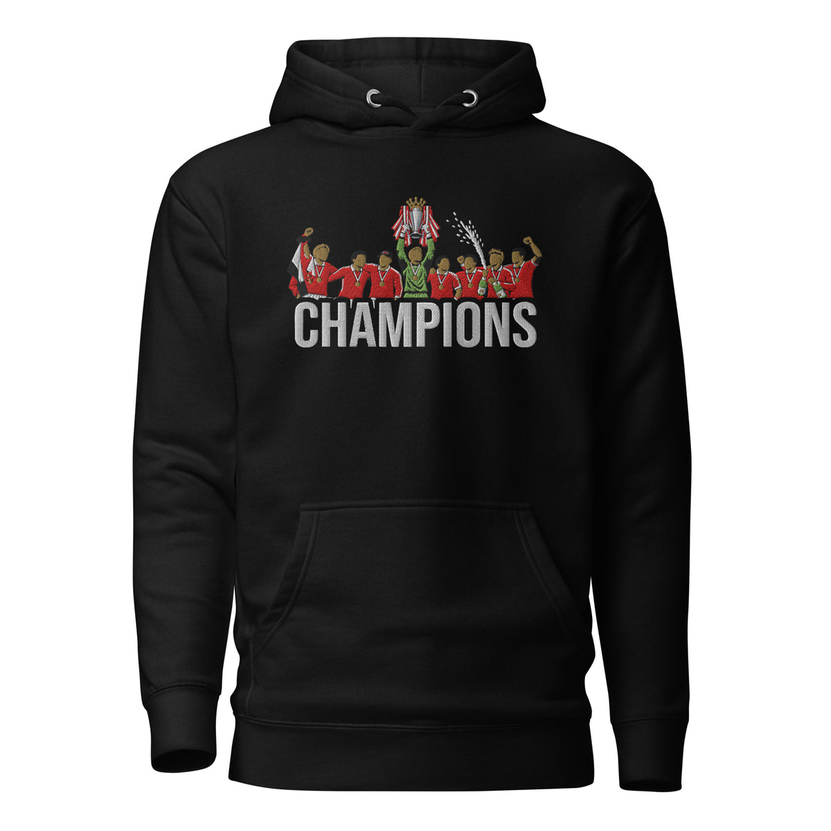 Manchester United Inspired 1999 Treble Champions Embroidered Football Hoodie
