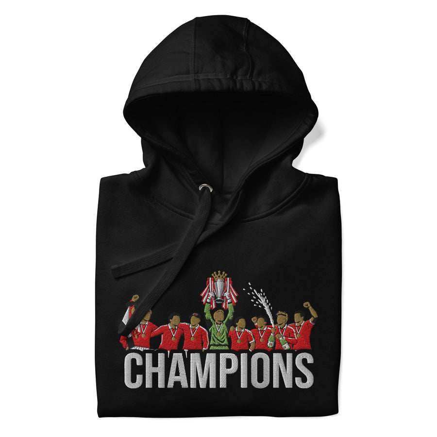 Manchester United Inspired 1999 Treble Champions Embroidered Football Hoodie