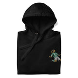 Henrik Larsson inspired Celtic embroidered football hoodie in black, front view alternate mockup