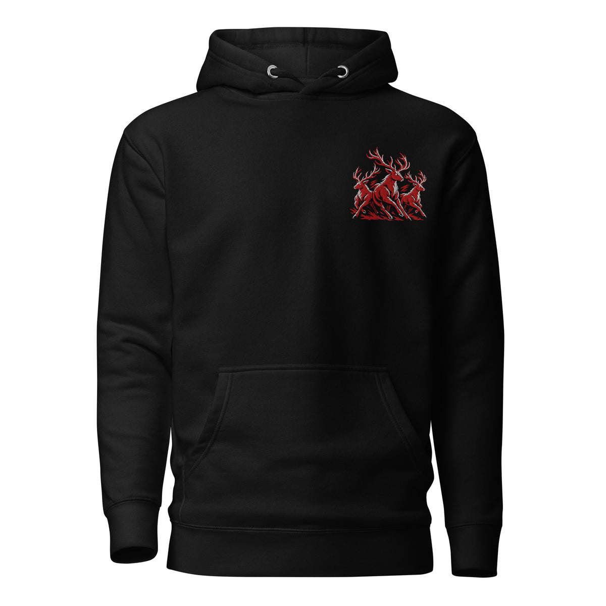 Nottingham Forest Inspired Stag Herd Embroidered Football Hoodie