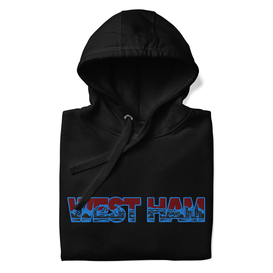 West Ham United Inspired Citymark Embroidered Football Hoodie