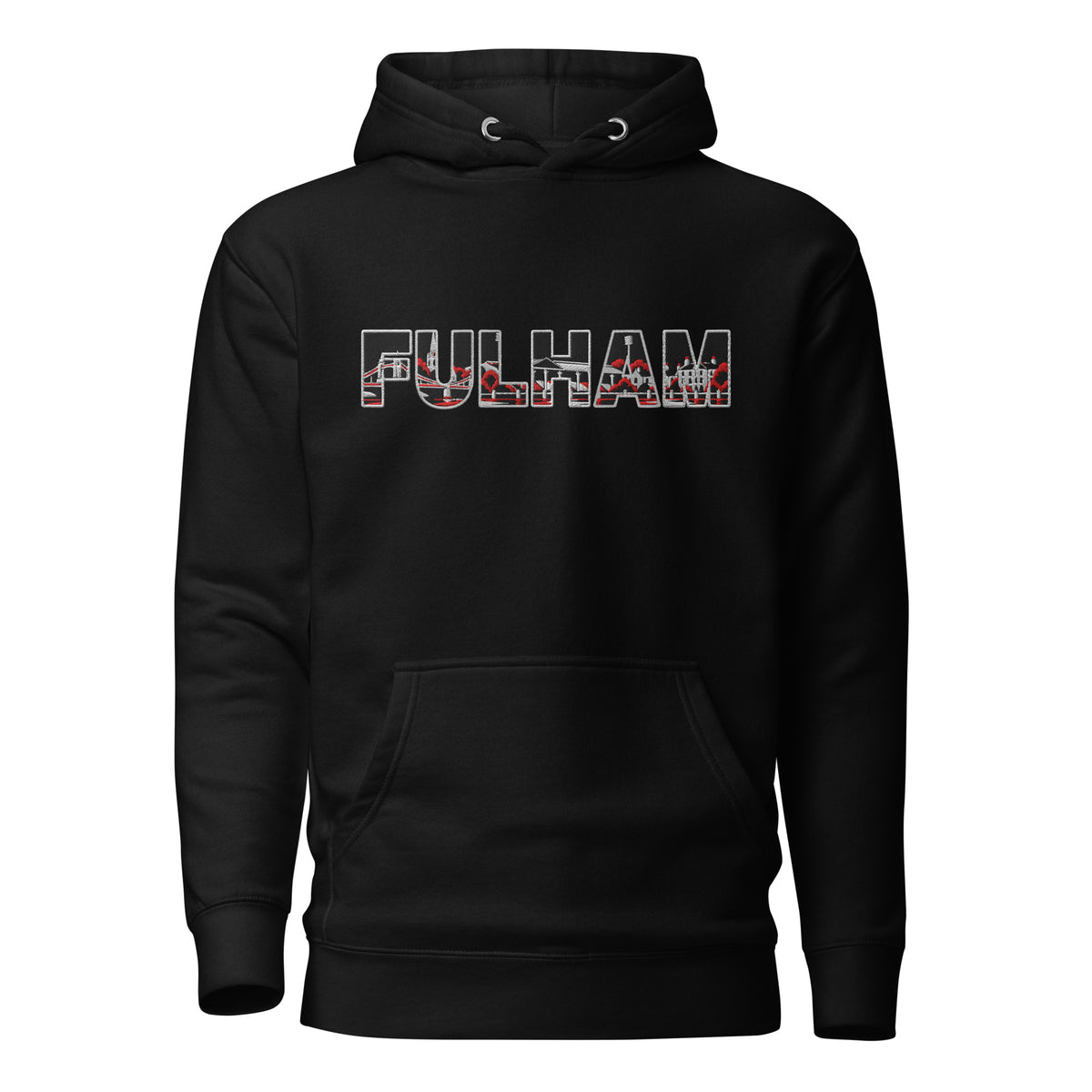 Fulham Inspired Citymark Embroidered Football Hoodie