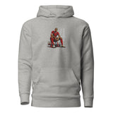 Virgil van Dijk Inspired Liverpool Embroidered Football Hoodie in carbon grey, alternate front view
