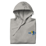 Chelsea Carefree Embroidered Football Hoodie in carbon grey, front view