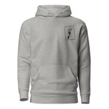 Alan Shearer Inspired Newcastle King Card Embroidered Football Hoodie in carbon grey, alternate front view