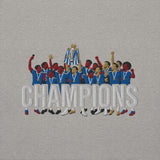 Chelsea Premier League Champions inspired embroidered football hoodie in carbon grey, product mockup view 2