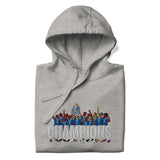 Chelsea Premier League Champions inspired embroidered football hoodie in carbon grey, product mockup view 1