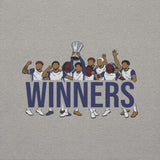 Tottenham Hotspur-inspired carbon grey hoodie with trophy-lift embroidery and WINNERS lettering