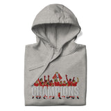 Liverpool-inspired carbon grey hoodie with trophy-lift embroidery and CHAMPIONS lettering