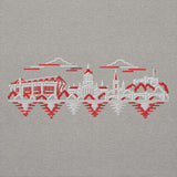 Nottingham Forest Inspired Nottingham Skyline Embroidered Football Hoodie in carbon grey – front view