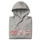 Nottingham Forest Inspired Nottingham Skyline Embroidered Football Hoodie in carbon grey – front view