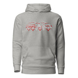 Nottingham Forest Inspired Nottingham Skyline Embroidered Football Hoodie in carbon grey – front view