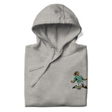 Henrik Larsson inspired Celtic embroidered football hoodie in carbon grey, front view alternate mockup