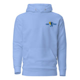 Chelsea Carefree Embroidered Football Hoodie in carolina blue, alternate front view