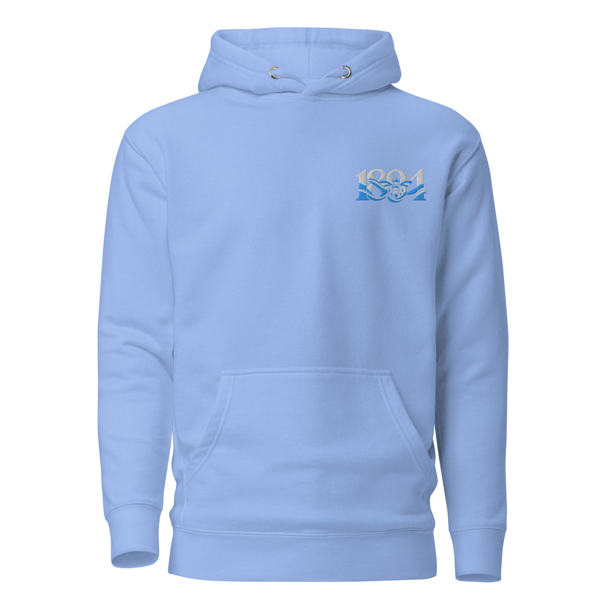 Manchester 1894 Worker Bee embroidered football hoodie in Carolina Blue