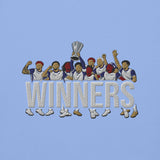 Tottenham Hotspur-inspired carolina blue hoodie with trophy-lift embroidery and WINNERS lettering