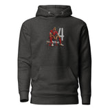 Virgil van Dijk Inspired Liverpool Embroidered Football Hoodie in charcoal heather, alternate front view