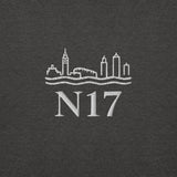 Tottenham Postcode Embroidered Football Hoodie in charcoal heather, alternate front view