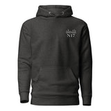 Tottenham Postcode Embroidered Football Hoodie in charcoal heather, alternate front view