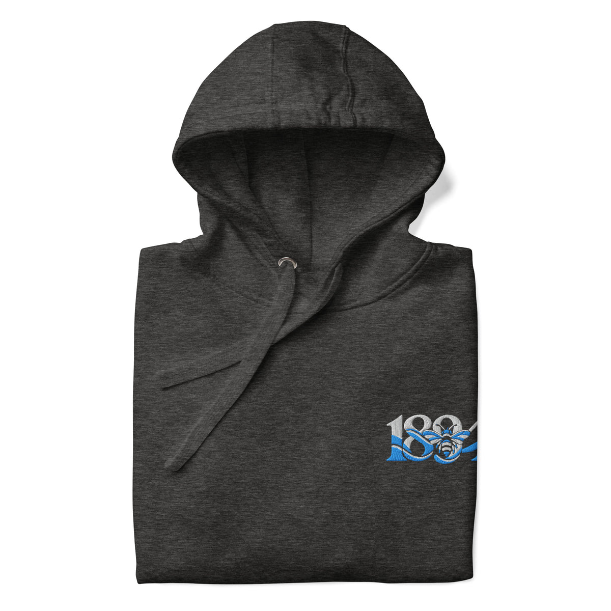 Manchester 1894 Worker Bee embroidered football hoodie in Charcoal Heather